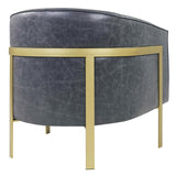 Harrod PU Accent Arm Chair Gold Legs - What A Room