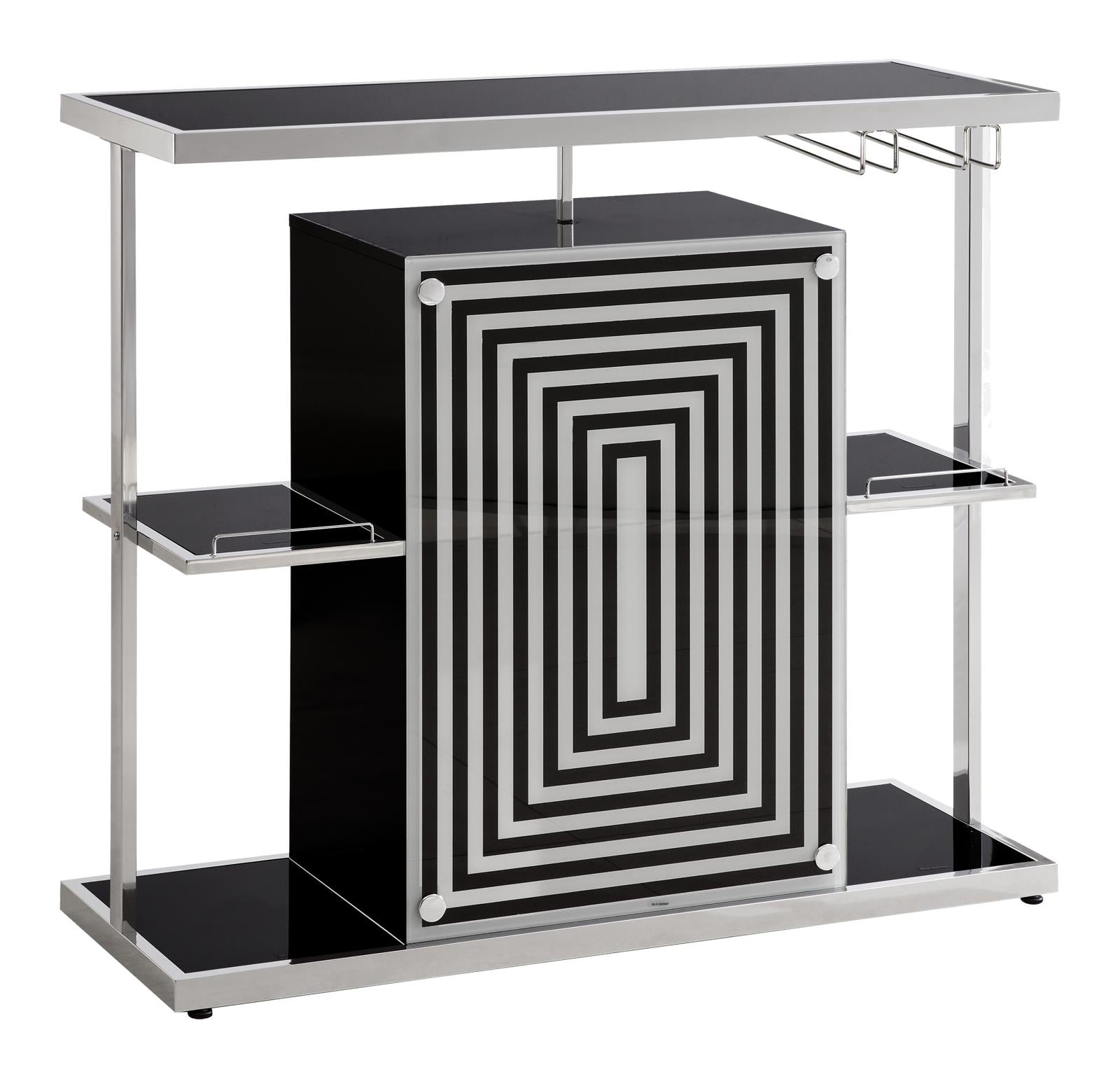 2-tier Bar Unit Glossy Black and White - What A Room