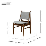 Wembley KD Fabric Dining Side Chair Dark Walnut Frame - What A Room