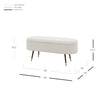 Phoebe KD Faux Shearling Fabric Storage Bench w/ Gold Tip Metal Legs - What A Room