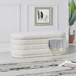 Celine Faux Shearling Fabric Storage Bench - What A Room