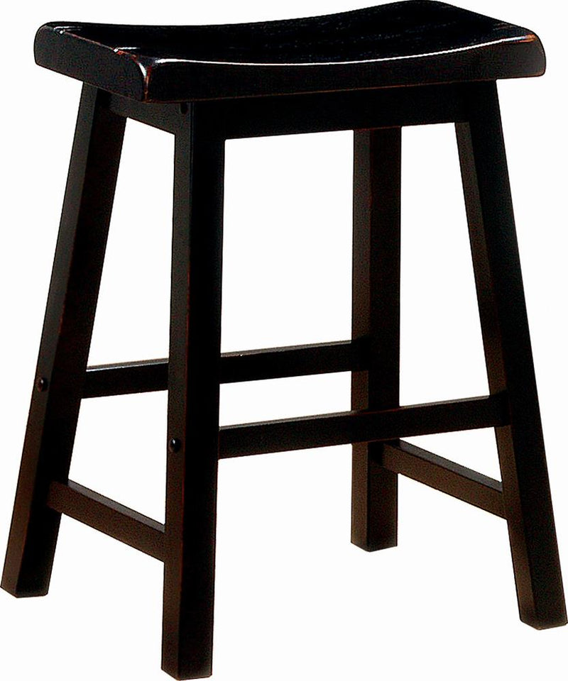 Wooden Counter Height Stools Black (Set of 2) - What A Room