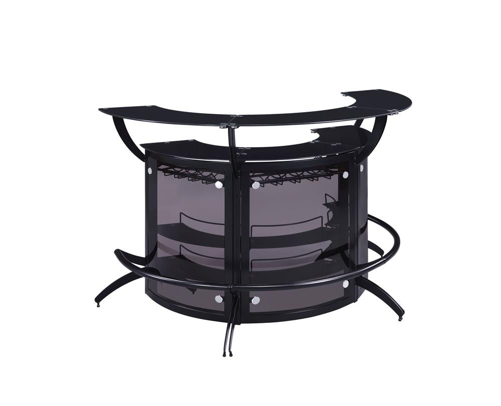 3-Bottle Wine Rack Bar Unit Smoked and Black - What A Room