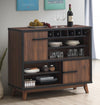 Wine Cabinet with 2 Sliding Doors Walnut and Black - What A Room