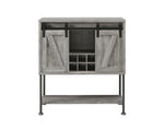 Sliding Door Bar Cabinet with Lower Shelf Grey Driftwood - What A Room