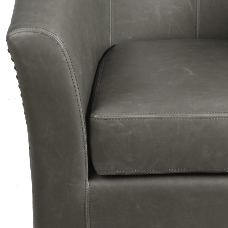 Ernest Bonded Leather Swivel Accent Arm Chair - What A Room