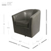 Ernest Bonded Leather Swivel Accent Arm Chair - What A Room