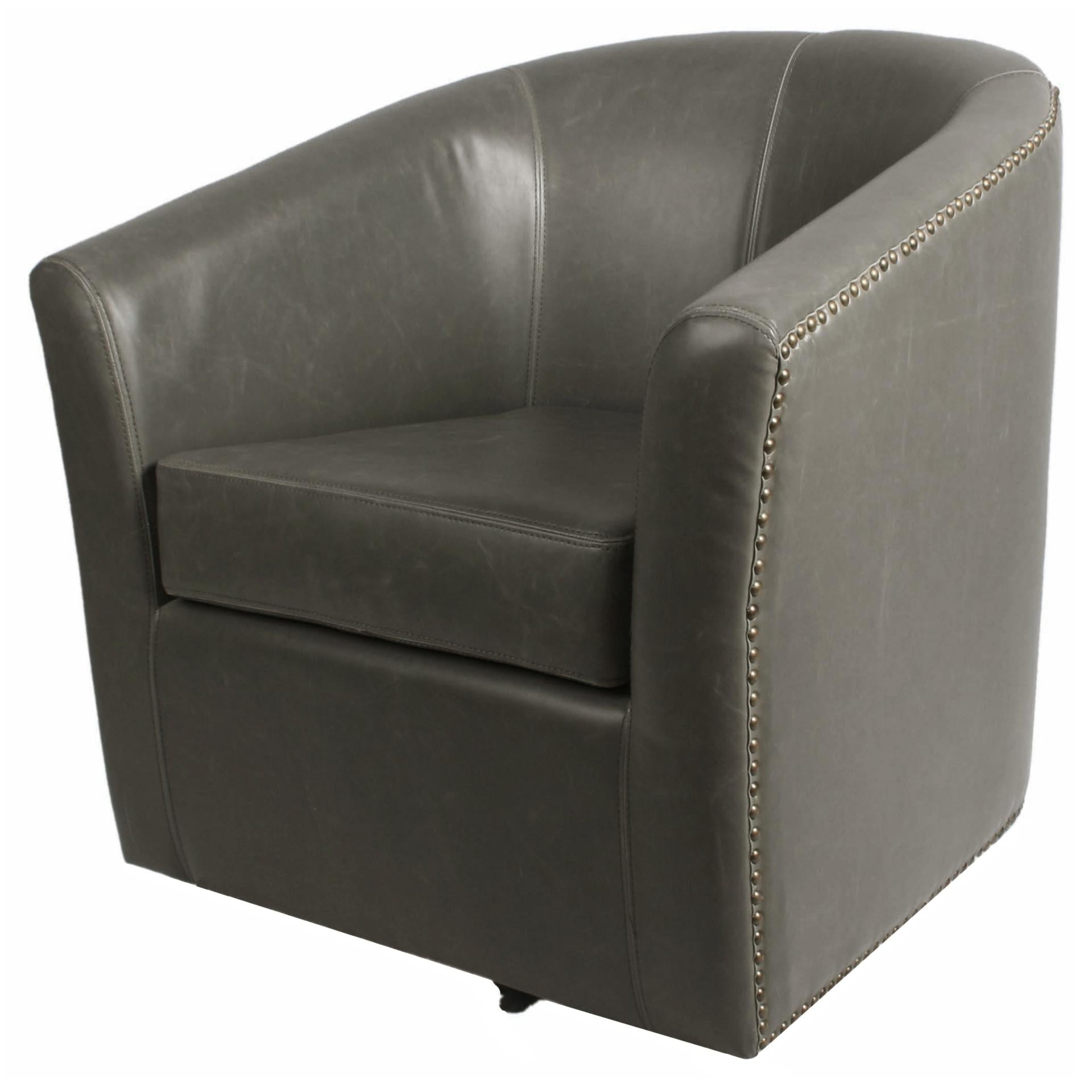 Ernest Bonded Leather Swivel Accent Arm Chair - What A Room