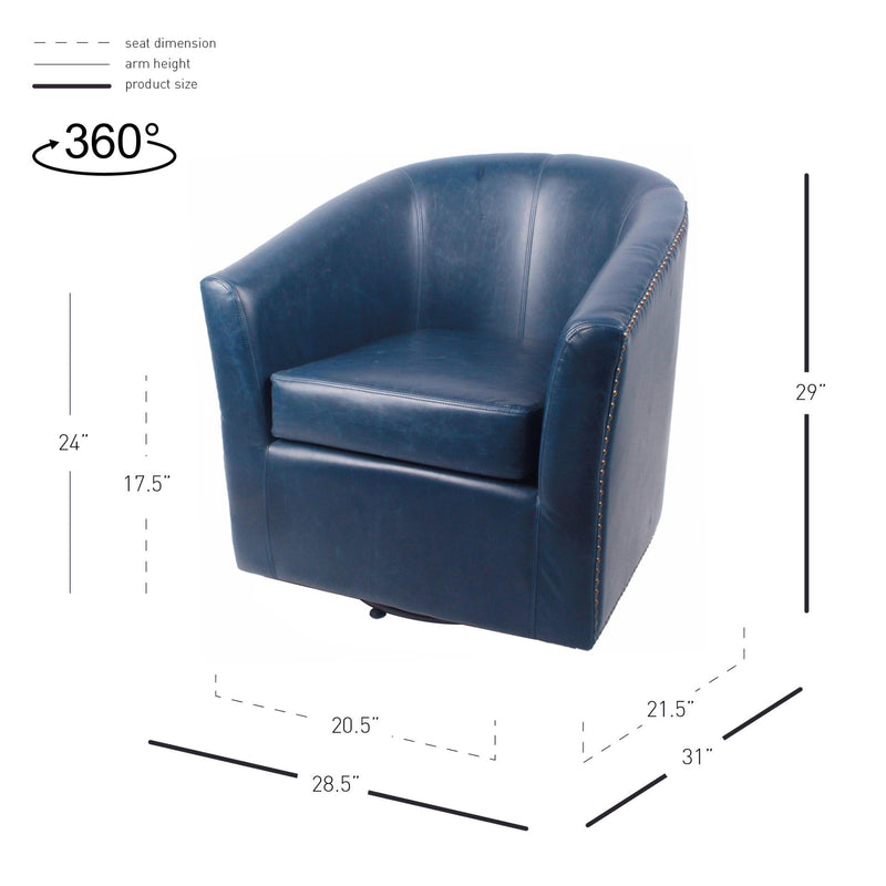 Ernest Bonded Leather Swivel Accent Arm Chair - What A Room