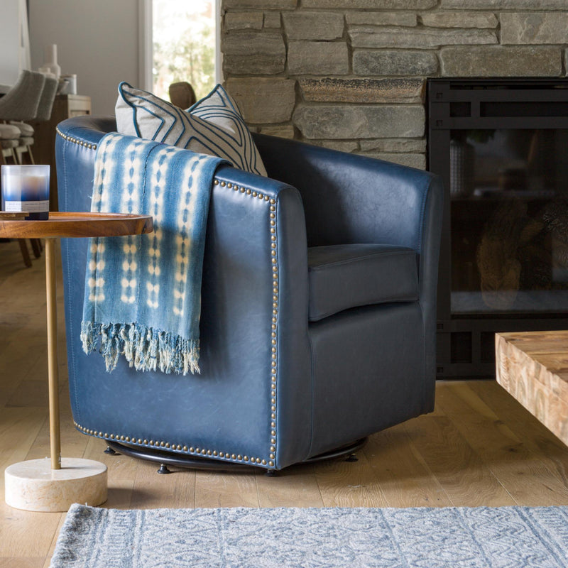 Ernest Bonded Leather Swivel Accent Arm Chair - What A Room