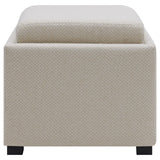 Cameron Square Fabric Storage Ottoman w/ tray - What A Room