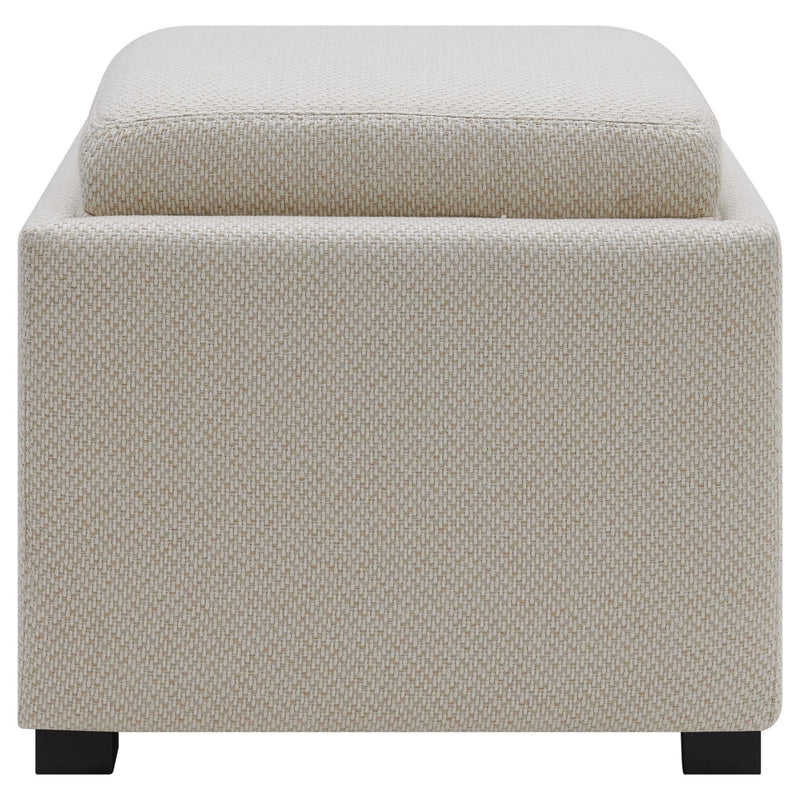 Cameron Square Fabric Storage Ottoman w/ tray - What A Room