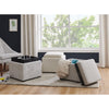 Cameron Square Fabric Storage Ottoman w/ tray - What A Room