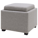 Cameron Square Fabric Storage Ottoman w/ tray - What A Room