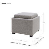 Cameron Square Fabric Storage Ottoman w/ tray - What A Room