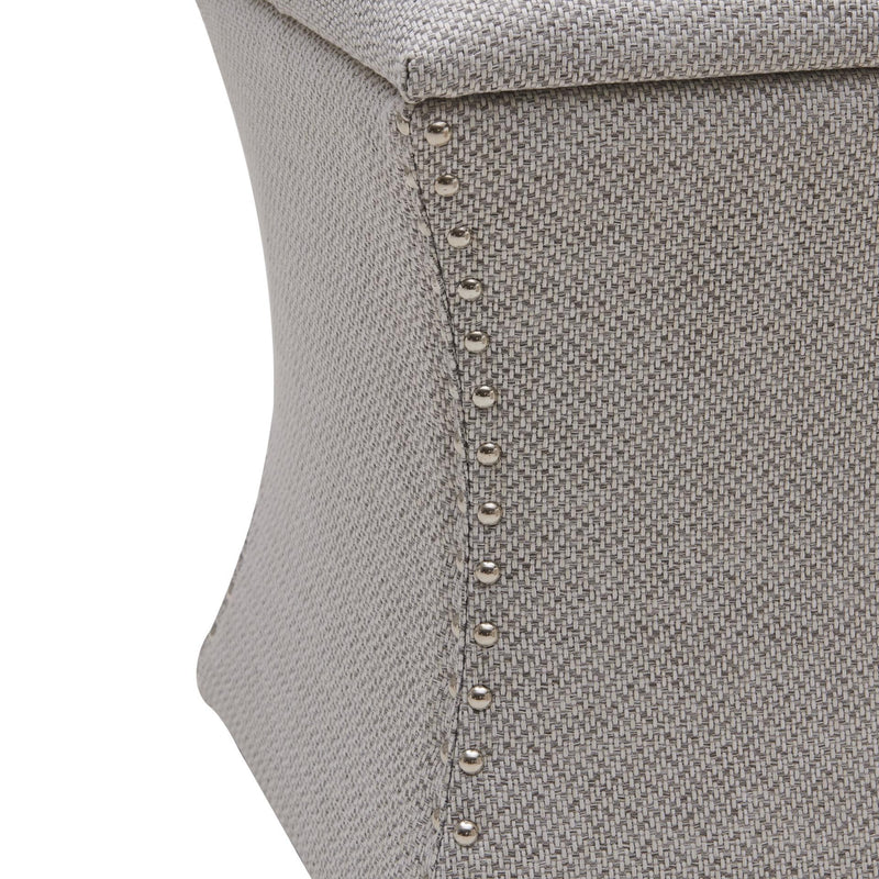 Amelia Fabric Nailhead Tufted Storage Ottoman - What A Room
