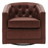 Walsh Top Grain Leather Swivel Accent Arm Chair - What A Room