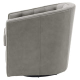 Walsh Top Grain Leather Swivel Accent Arm Chair - What A Room