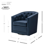 Walsh Top Grain Leather Swivel Accent Arm Chair - What A Room