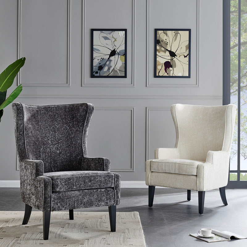 Clementine KD Fabric Wing Accent Arm Chair - What A Room