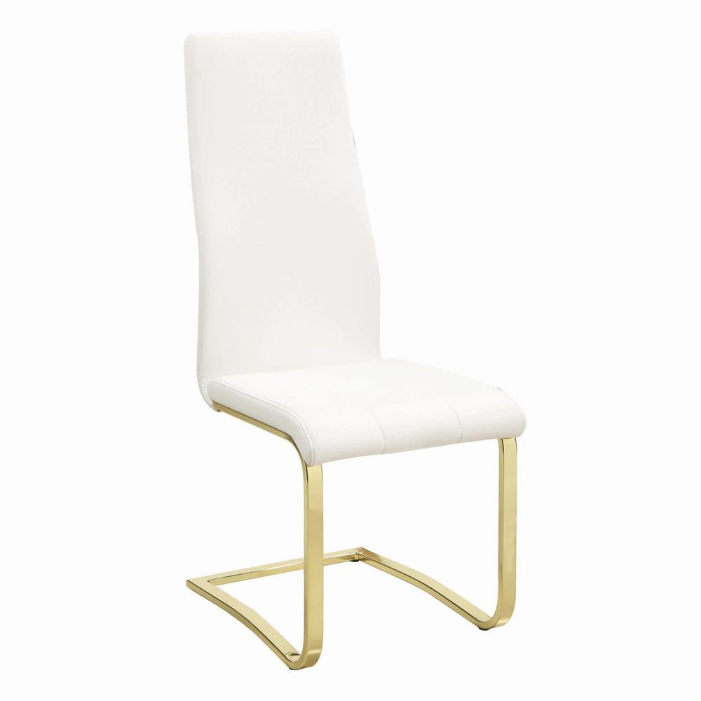 Chanel Side Chairs White and Rustic Brass (Set of 4) - What A Room