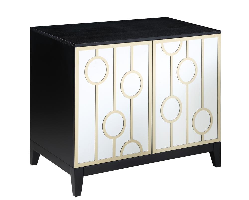 2-door Rectangular Server Black and Gold - What A Room