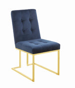 Tufted Back Side Chairs Ink Blue (Set of 2) - What A Room
