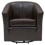 Hayden SWIVEL Bonded Leather Accent Arm Chair - What A Room