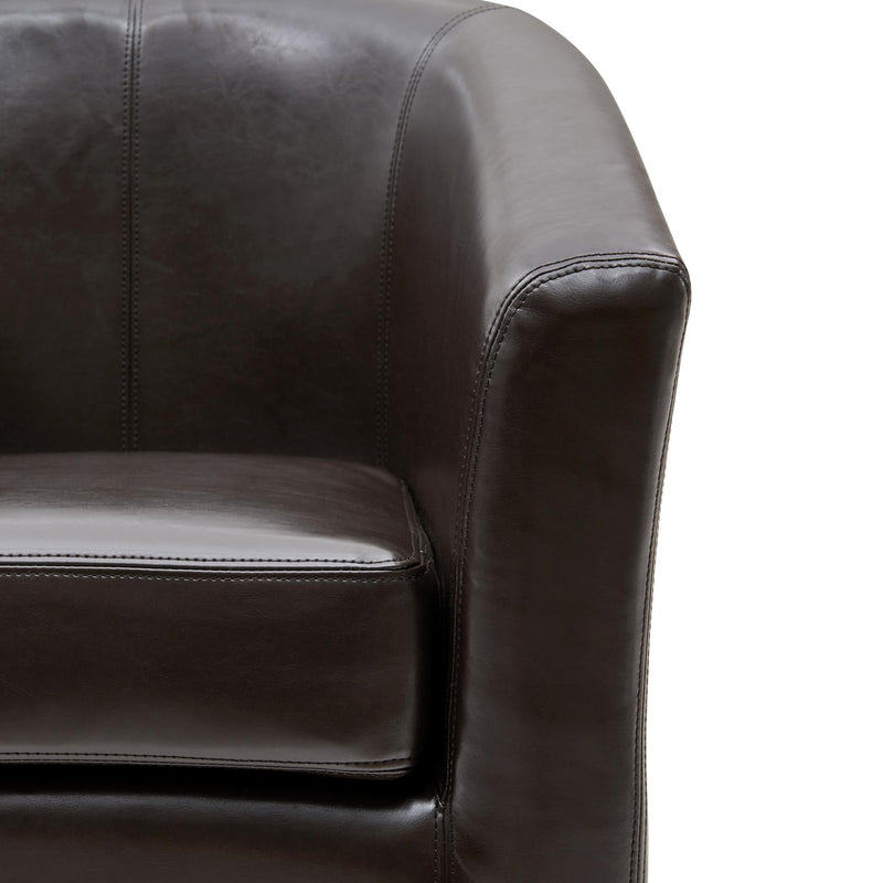 Hayden SWIVEL Bonded Leather Accent Arm Chair - What A Room