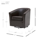 Hayden SWIVEL Bonded Leather Accent Arm Chair - What A Room