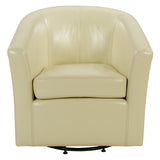 Hayden SWIVEL Bonded Leather Accent Arm Chair - What A Room