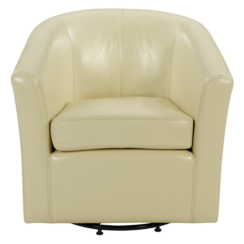 Hayden SWIVEL Bonded Leather Accent Arm Chair - What A Room