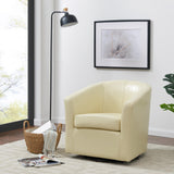 Hayden SWIVEL Bonded Leather Accent Arm Chair - What A Room