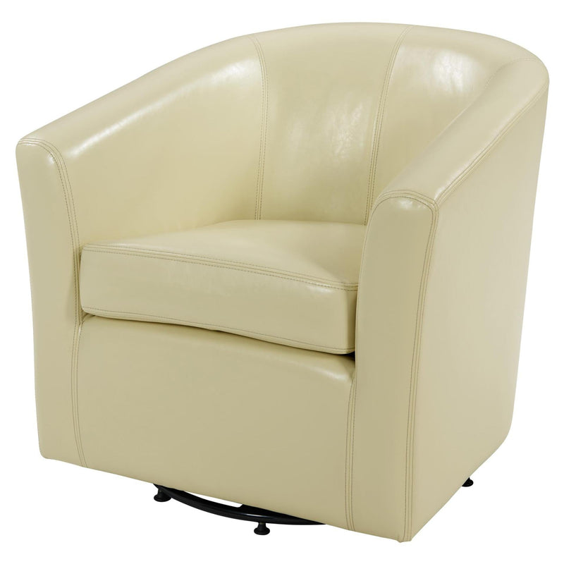 Hayden SWIVEL Bonded Leather Accent Arm Chair - What A Room