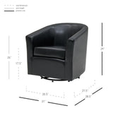 Hayden SWIVEL Bonded Leather Accent Arm Chair - What A Room