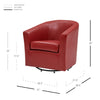 Hayden SWIVEL Bonded Leather Accent Arm Chair - What A Room