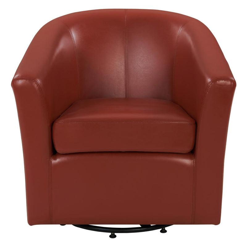 Hayden SWIVEL Bonded Leather Accent Arm Chair - What A Room
