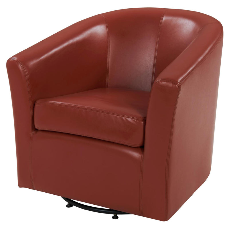 Hayden SWIVEL Bonded Leather Accent Arm Chair - What A Room