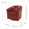 Hayden SWIVEL Bonded Leather Accent Arm Chair - What A Room