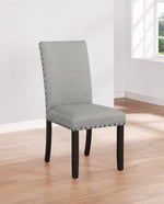 Solid Back Upholstered Side Chairs Grey and Antique Noir (Set of 2) - What A Room