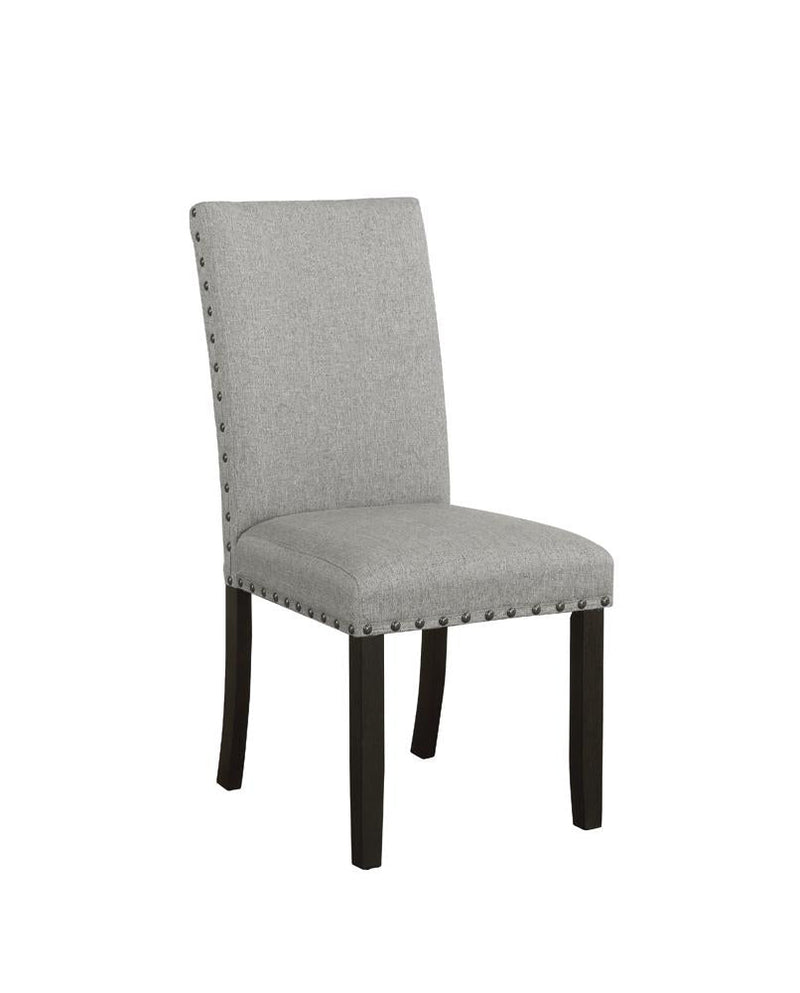 Solid Back Upholstered Side Chairs Grey and Antique Noir (Set of 2) - What A Room