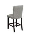 Solid Back Upholstered Counter Height Stools Grey and Antique Noir (Set of 2) - What A Room