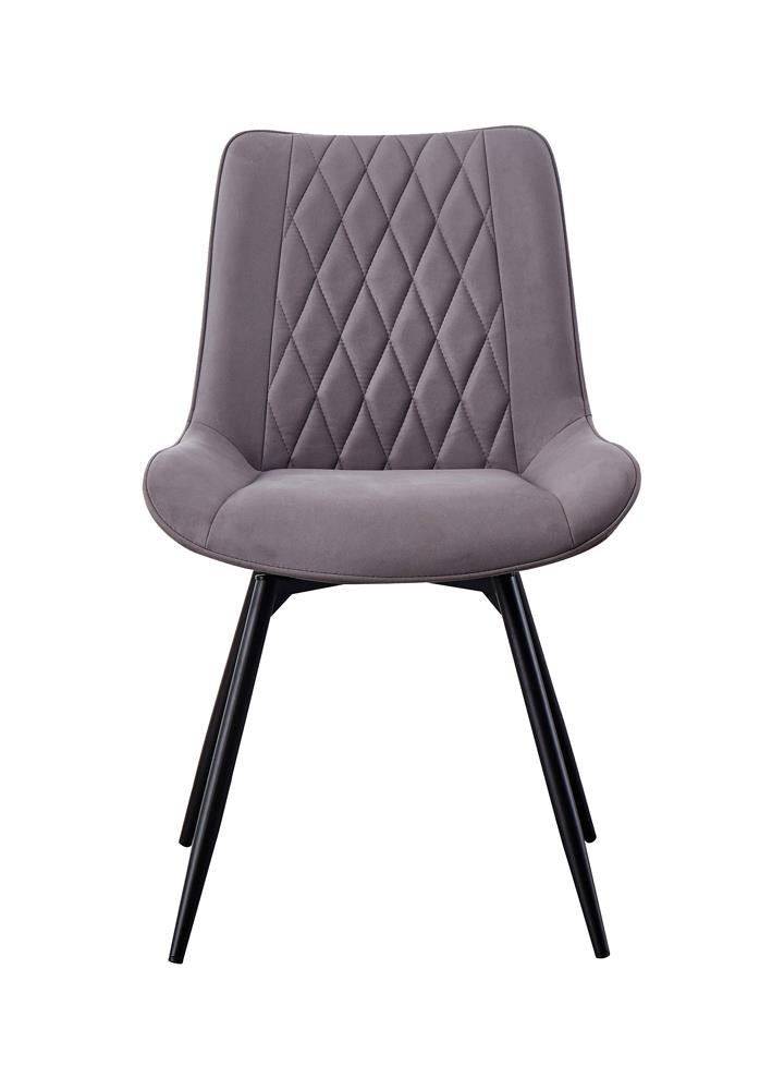 Upholstered Tufted Swivel Dining Chairs Grey and Gunmetal (Set of 2) - What A Room