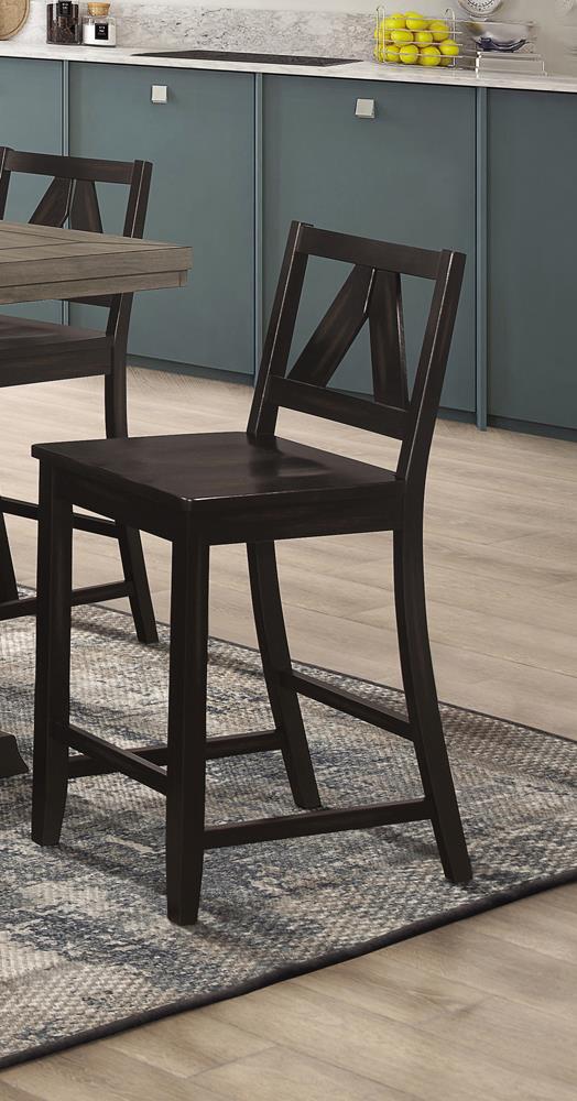 Bairn Counter Height Stools Black Sand with Low Back (Set of 2) - What A Room
