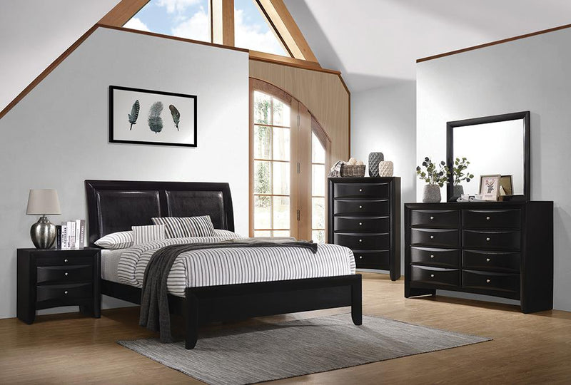 Briana Panel Bedroom Set with Sleigh Headboard Black - What A Room