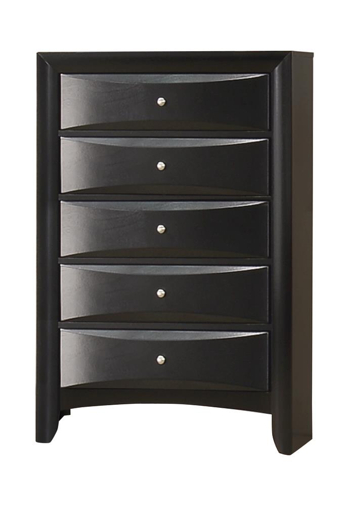 Briana Rectangular 5-drawer Chest Black - What A Room