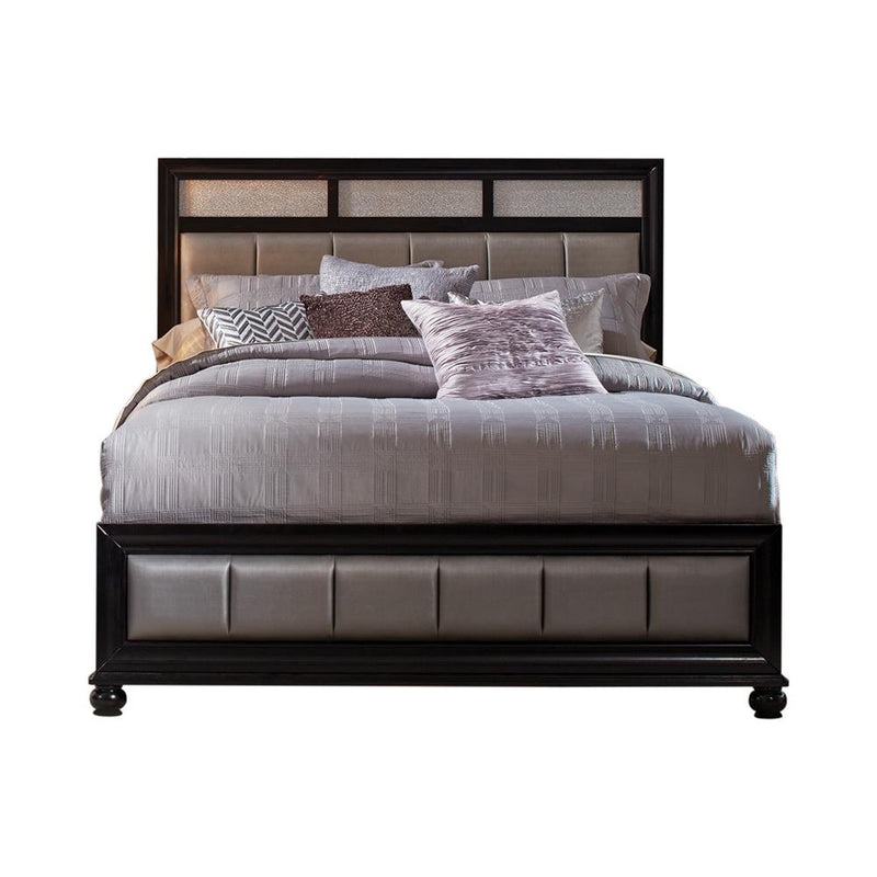 Barzini Upholstered Bed Black and Grey - What A Room