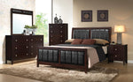 Carlton 4-piece Upholstered Bedroom Set Cappuccino and Black - What A Room