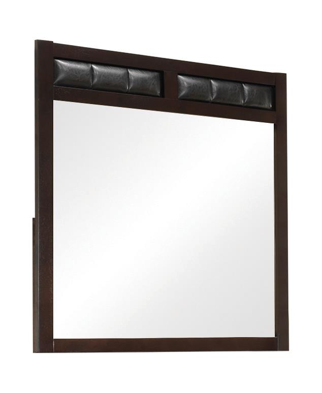 Carlton Upholstered Rectangular Mirror Cappuccino - What A Room