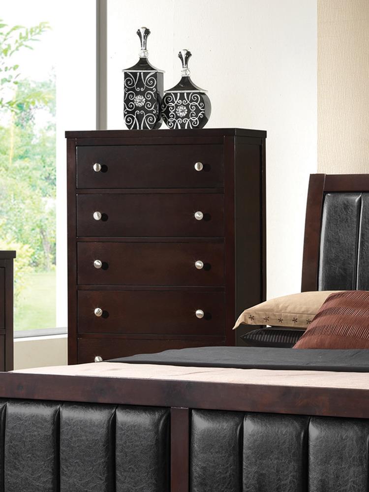 Carlton 5-drawer Rectangular Chest Cappuccino - What A Room